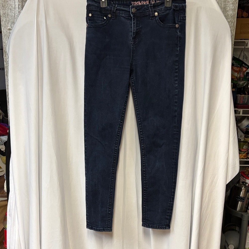 Rebel & Soul Women's Dark Blue Skinny Jeans